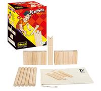 Idena 40175 - Juego de Nordmann con 10 Cubos, 6 Maderas de Lanzamiento, Rey y 4 Barras, Incluye Bolsa de Transporte y Almacenamiento, Divertido Juego de Lanzamiento para jardín, Parque y Playa