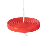 Idena 40196 - Columpio de plástico en Rojo, para niños a Partir de 3 años, con Cuerda de sujeción Ajustable y Anillos de Acero, Capacidad de Carga de hasta 50 kg, para diversión sin Preocupaciones