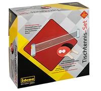 Idena 40204 - Set de Tenis de Mesa con Red, Dos Palas y Dos Pelotas, para Montar fácilmente sobre tableros de Mesa, óptimo para Llevar, de Vacaciones o en el jardín