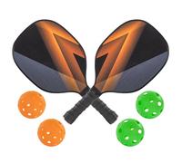 Idena 40252 - Juego de Pickleball con 2 Raquetas de pádel, 2 Pelotas de Interior y 2 Pelotas de Exterior, Incl. Red de Almacenamiento