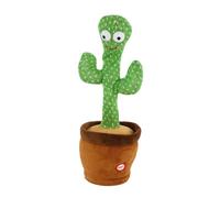 Idena 40366 - Cactus parlanchín con luz, Aprox. 33 cm, Peluche Repite Todo con Voz Graciosa y se Mueve, Funciona con Pilas