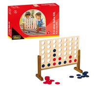 Idena 40378 - Juego de Madera 4 en Raya XXL, 21 Piedras Azules y 21 Piedras Rojas, tamaño 45 x 56 x 17 cm, para Adultos y niños a Partir de 6 años, para Interior y Exterior, FSC 100%.