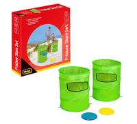 Idena 40381 - Juego de lanzar Frisbee Slam Set Outdoor 2 cestas Plegables de Objetivo, 1 Disco Azul y 1 Amarillo de 20 cm, tamaño 48 x 38,5 cm, para Adultos y niños a Partir de 6 años