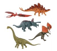 Idena 40387 - Set de Figuras de Juego, 5 Dinosaurios de plástico, Cada uno de Aprox. 15 cm, Figuras de Animales para niños a Partir de 3 años