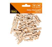 Idena 48 Pinzas de Madera en Miniatura de 3,5 cm de Largo, para Manualidades, decoración y decoración