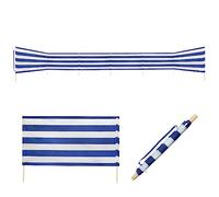 Idena 50058 - Parasol antiviento, Aprox. 800 x 80 cm, en Azul y Blanco, con Correa de Transporte y Correas de fijación, para Playa, Camping y jardín
