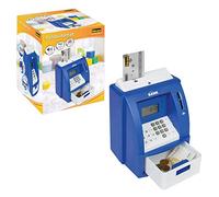 Idena 50060 - Hucha Digital para Niños con Sonido, Cajero Automático En Azul y Blanco con Pantalla Pequeña, Contador de Monedas y Tarjeta de Crédito Protegida con Pin