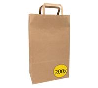 Idena 50064-200-Bolsas asa, 200 Unidades, 32 x 16 x 45 cm, Bolsas de Papel Kraft para Regalo, Paper, Multicolor, One Size