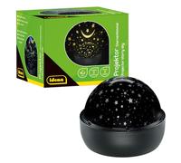 Idena 50145 - Proyector LED cielo estrellado, se ilumina en los colores blanco, azul y amarillo, proyector LED cielo estrellado con 2 modos, funciona con pilas, aprox. 16,2 x 13 cm
