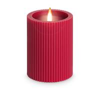 Idena 50158 - Vela LED de Aprox. 11 x 7,5 cm, Vela de Cera auténtica con luz Parpadeante, Color Aleatorio, Funciona con Pilas, Temporizador de 6 Horas, como decoración para Fiestas