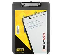 Idena 507052 - Portapapeles para DIN A4 mecanismo de clip niquelado, translúcido, negro