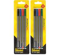 Idena 516186 - Fineliner 4 piezas, ancho de trazo 0,4 mm (Paquete de 2)