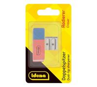 Idena 522073 - Goma de borrar y sacapuntas doble, 2 piezas, 1 juego