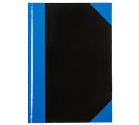 Idena 542901 - Cuaderno DIN A5 (140 x 204 mm), 96 hojas, 70 g/m², rayado, tapa dura, azul/negro, 1 pieza
