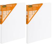 Idena 60007 - Bastidor con Lienzo de algodón 100%, gramaje 380 g/m², para Pinturas al óleo y acrílicas, Aprox. 24 x 30 cm, Blanco Grande (Paquete de 2)