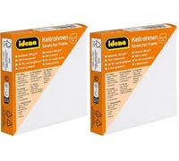Idena 60009 - Bastidor con lienzo de algodón 100%, gramaje 380 g/m², para pinturas al óleo y acrílicas, aprox. 10 x 10 cm grande, blanco (Paquete de 2)