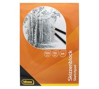 Idena 60062-Bloc de Dibujo DIN A4 con 50 Hojas, Cuaderno para Colorear Color Crema, encolado, en Blanco, 120 g/m², FSC-Mix, Papel, Cream