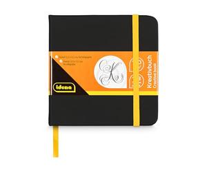 Idena 60075: papel para caligrafía en formato cuadrado de 12,5 x 12,5 cm, cuaderno con 128 páginas en blanco de 140 g/m², para amantes de la caligrafía y la escritura