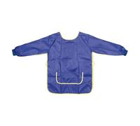 Idena 611185 - Delantal de manualidades para niños de 7 a 8 años con mangas largas y cierre de velcro, en color azul, ideal para pintar, hacer manualidades, cocinar y embarrar