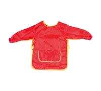 Idena 611188 - Delantal de manualidades para niños de 9 a 10 años con mangas largas y cierre de velcro, en color rojo, ideal para pintar, hacer manualidades, cocinar y embarrar