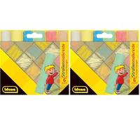 Idena 621731 - Tiza para pintar calles en estuche de cartón, 6 barras de 6 colores, para pintar asfalto, pavimento u hormigón (Paquete de 2)