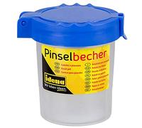 Idena 623031 - Vaso para cepillo con tapa con cierre, plástico, azul, 1 ud.