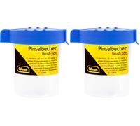 Idena 623031 - Vaso para Cepillo con Tapa con Cierre, plástico, Azul, 1 ud. (Paquete de 2)