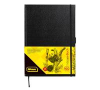 Idena 63142 - Cuaderno de bocetos , A4, en blanco, 80 hojas, 110 g/m², tapa dura en negro, 1 ud.