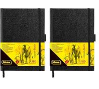 Idena 63143 - Cuaderno de bocetos, A5, en blanco, 80 hojas, 110 g/m², tapa dura en negro, 1 ud. (Paquete de 2)