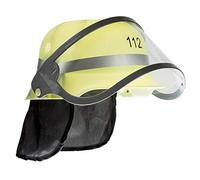 Idena 8040005 - Casco de bomberos para niños, con visera plegable y tela para el cuello, aberturas de aire y acolchado interior, 112, uso, ocupación, casco de seguridad, bomberos, bombera