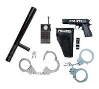 Idena 8040006 - Juego de policía, bastón, esposas y walkie-talkie, 3 piezas