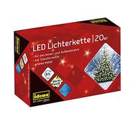 Idena 8325052 - Cadena de luces LED con 20 LEDs en blanco cálido, con función de temporizador de 8 horas y transformador, para uso en interiores y exteriores, para fiestas, navidad, decoración, bodas