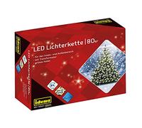 Idena 8325058 - Cadena de luces LED con 80 LEDs en blanco cálido, con función de temporizador de 8 horas y transformador, para interior y exterior, para fiestas, navidad, decoración, bodas