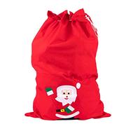 Idena 8580196 - Saco de Papá Noel con motivo, rojo, 90 x 60 cm, fieltro, regalo