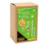 Idena 8582065 - Cadena de luces con 10 LEDs en blanco cálido, con función de temporizador de 6 horas, funciona con pilas, 1 m de largo, para uso en interiores, como decoración para fiestas, navidad