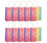 Idena 90058 - Bolsa de regalo arco iris, 10 piezas, llevar, bolsa de regalo, cumpleaños