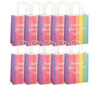 Idena 90059 - Bolsa de regalo arco iris, 10 piezas, regalo, bolsa de regalo, cumpleaños