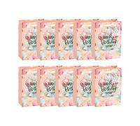 Idena 90060 - Bolsa de regalo Cumpleaños feliz, 10 piezas, Traer, Bolsa de regalo, Cumpleaños