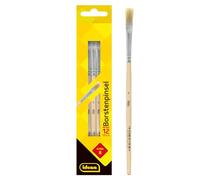 Idena 90096 - Pinceles de cerdas, tamaño 8, con mango de madera sin pintar, juego de 12, pinceles para pintar para escolares artistas aficionados
