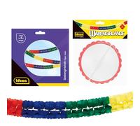 Idena 90122 - Guirnalda de colores, 2 piezas, 6 m y 4 m, guirnalda de nido de abeja, decoración carnaval, fiesta de cumpleaños infantil