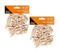 Idena 90172 - Pinzas de Madera en Miniatura, 96 Piezas, Aprox. 3,5 cm de Largo, para Manualidades, decoración y Adornos