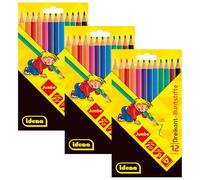 Idena 90273-Lápices Jumbo con Mina de 5 mm de Grosor, 3 Paquetes de 12 lápices de Color sin Madera en Forma Triangular ergonómica, embalados en Caja de cartón, Multicolor, One Size Berlin 20138-3