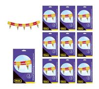 Idena 90286-Guirnaldas Piezas Cada una de Aprox. 3 m de Largo, Coloridas guirnaldas pequeños Conos de azúcar, para el Comienzo de la Escuela, Papel, Multicolor, One Size, 10