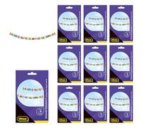 Idena 90288-Guirnaldas Piezas Cada una de Aprox. 4 m de Largo, Colorida Guirnalda Letras y Conos de azúcar, decoración para el Comienzo de la Escuela, Papel, Multicolor, One Size, 10