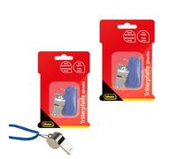 Idena 90365 - Silbato de Metal, 2 Piezas, Silbato de señalización con cordón Azul para Llevar colgado del Cuello, Silbato Deportivo para árbitros y Entrenadores