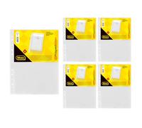 Idena 90373-50 unidades bolsillos transparentes A4 transparentes, bolsillos para folletos de plástico de 60µ, a prueba de documentos, láminas transparentes con perforación universal