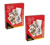 Idena 90376 - Cartas para Rummy, Canasta y Bridge, 2 Paquetes con 2 x 55 Cartas Cada uno con Mano Francesa, Juego de Cartas para 2-6 Jugadores a Partir de 6 años