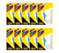 Idena 90387 - Bloc de notas rayado A4, 10 unidades, bloc de notas escolar con 50 hojas y doble margen, papel de 70 g/m², 4 agujeros y encolado en la parte superior