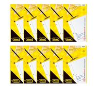 Idena 90388 - Bloc de notas cuadriculado A4, 10 unidades, bloc de notas escolar con 50 hojas y doble margen, papel de 70 g/m², 4 agujeros y encolado en la parte superior