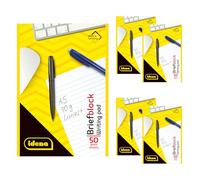 Idena 90439 - Bloc rayado A5, 10 unidades, bloc de notas con 50 hojas sin margen, papel de 70 g/m² sin perforar y encolado en la parte superior